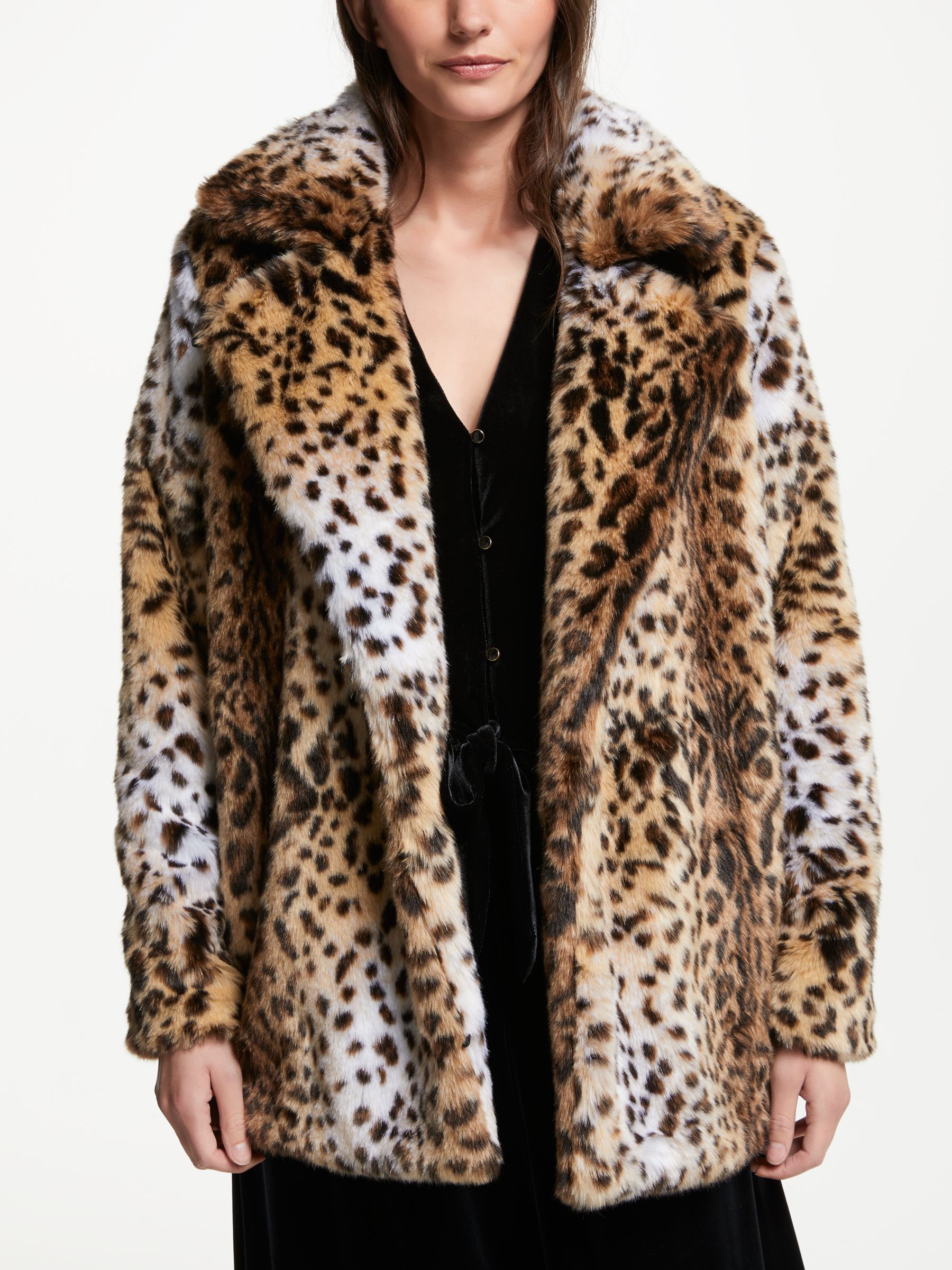 Somerset by Alice Temperley Leopard Faux Fur Coat, Multi
