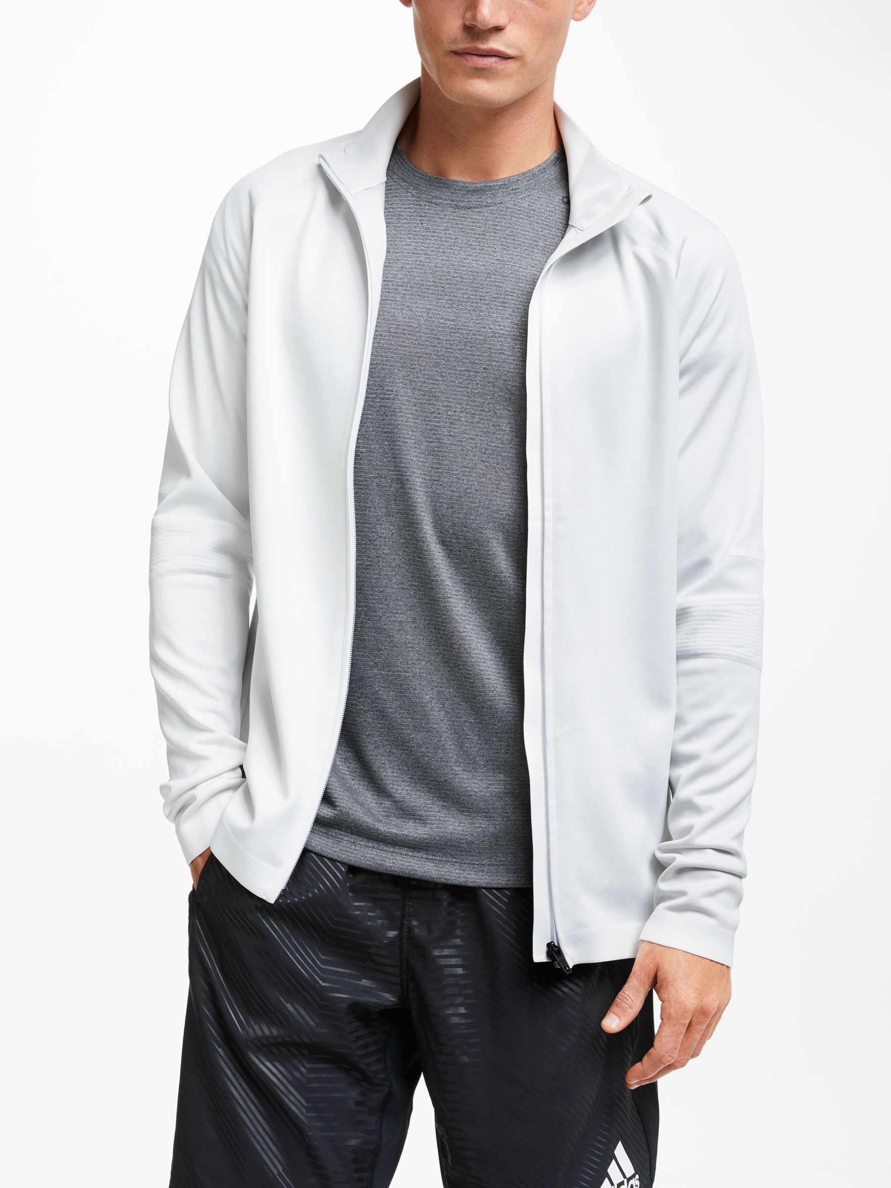 grey and white adidas jacket