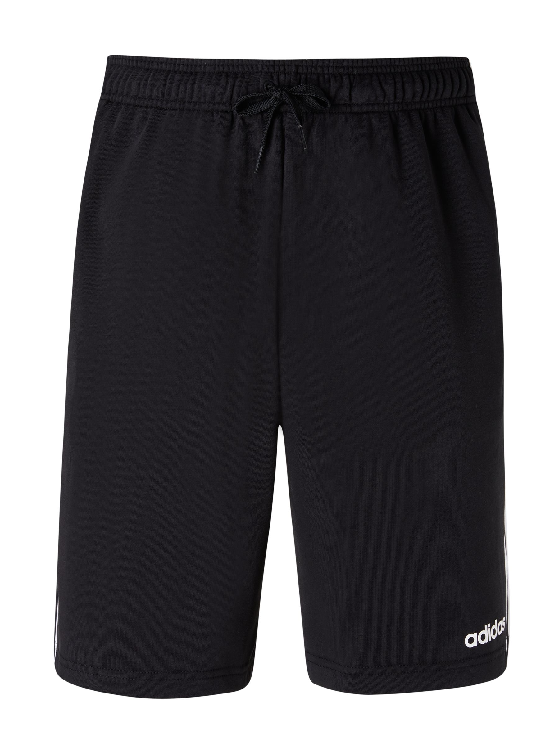 adidas Essentials 3-Stripes French Terry Shorts, Black at John Lewis &  Partners