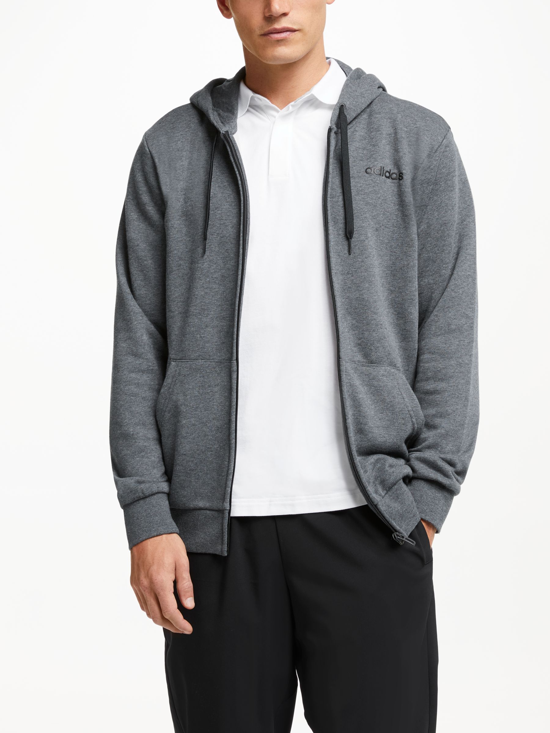 mens dark grey adidas hoodie