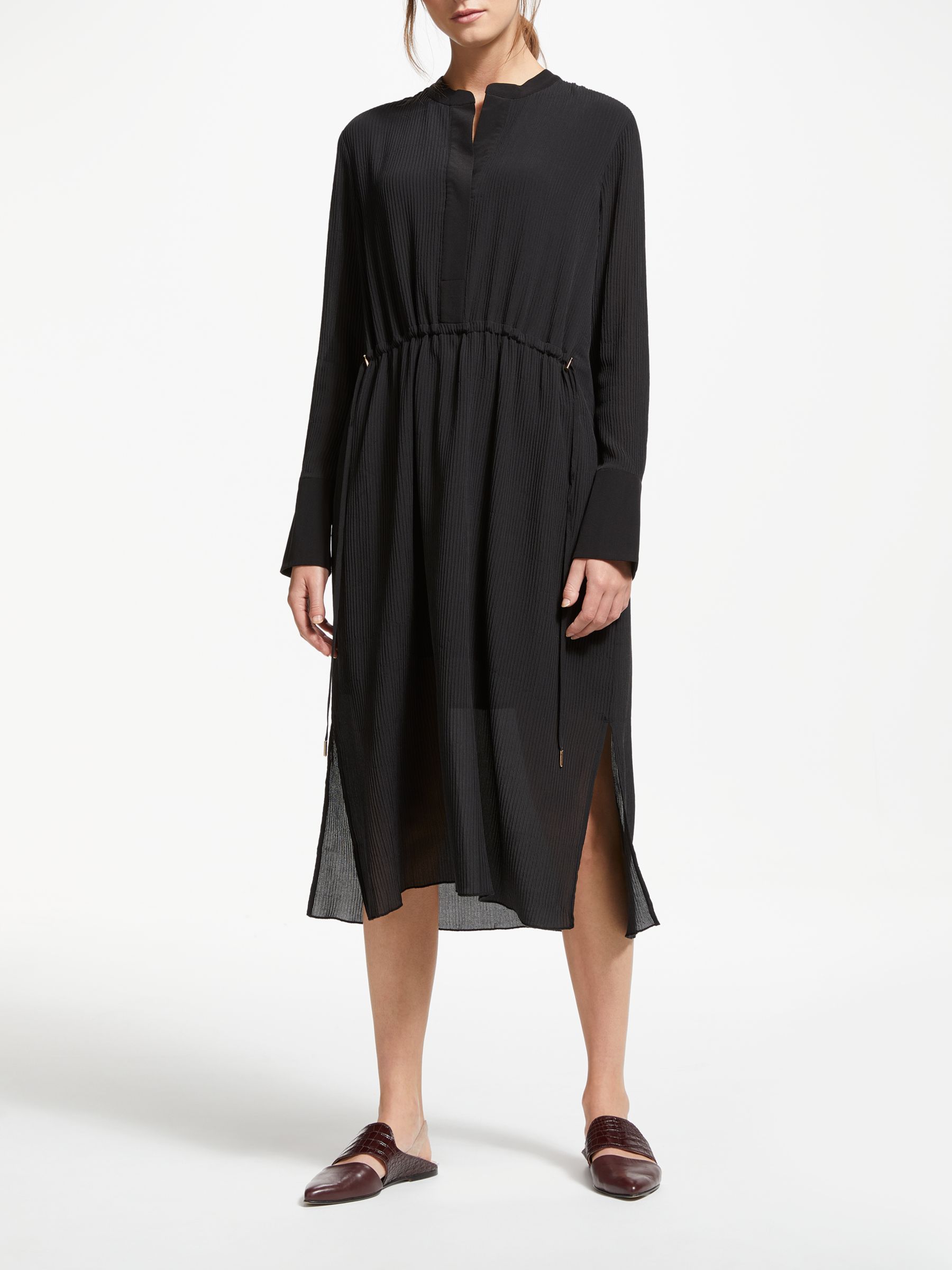 Modern Rarity Silk Crinkle Dress, Charcoal