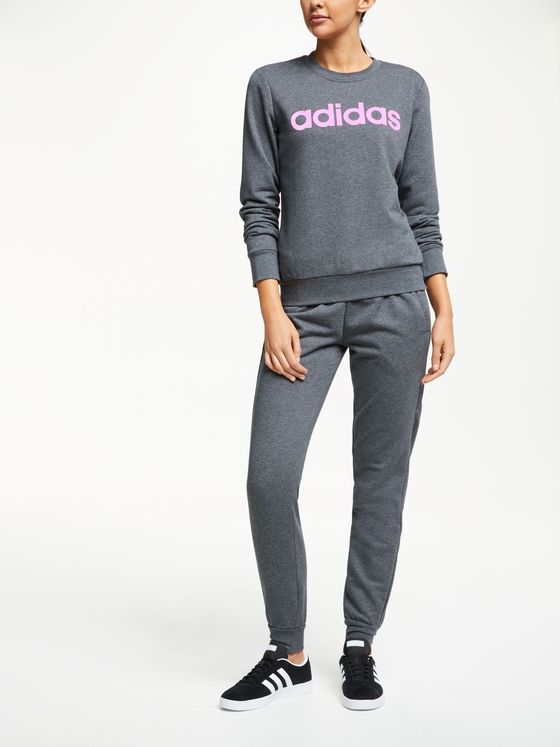 adidas grey and pink tracksuit