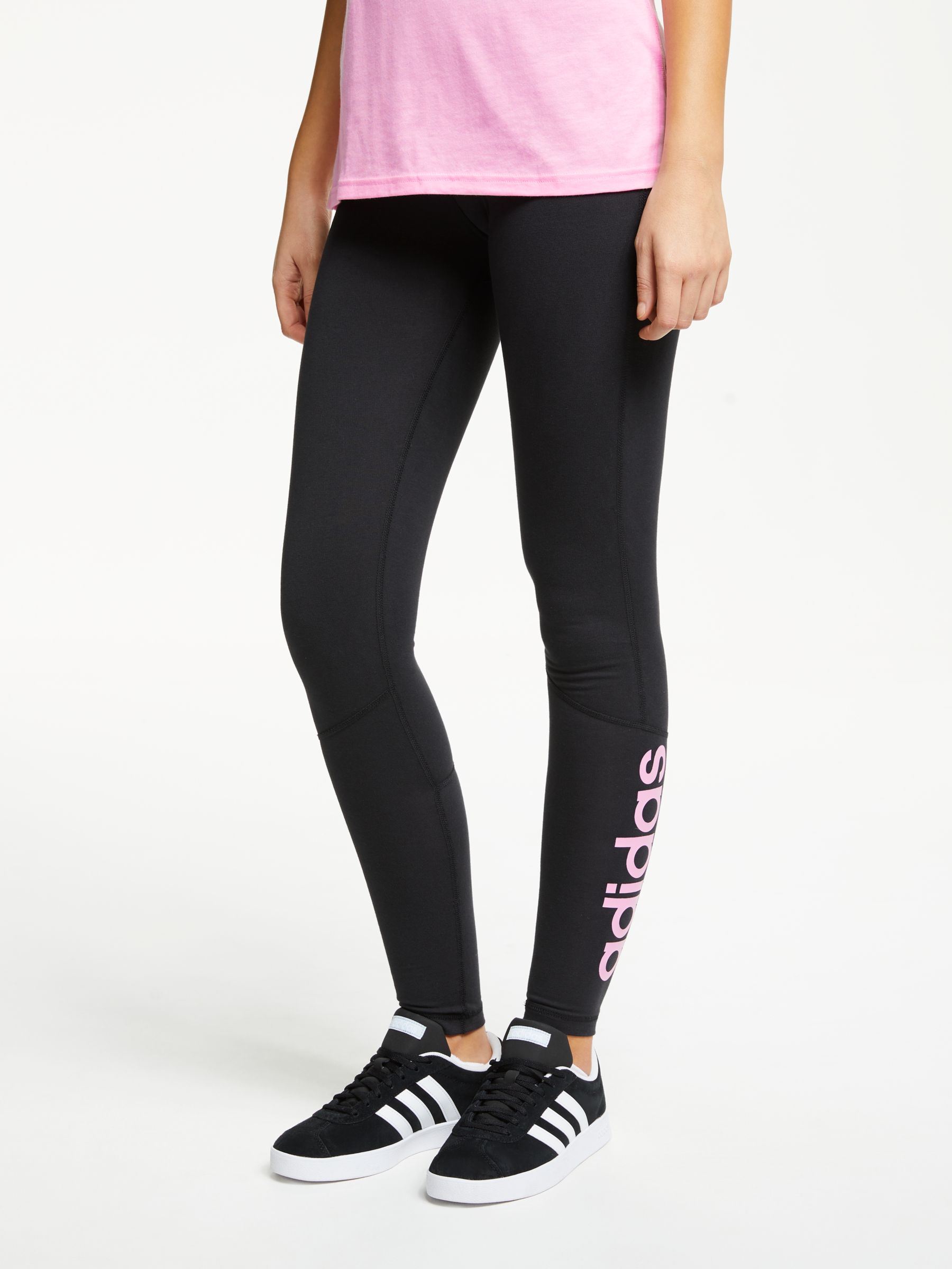black and pink adidas leggings