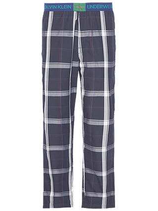 Calvin Klein Plaid Cotton Pyjama Pants, Navy