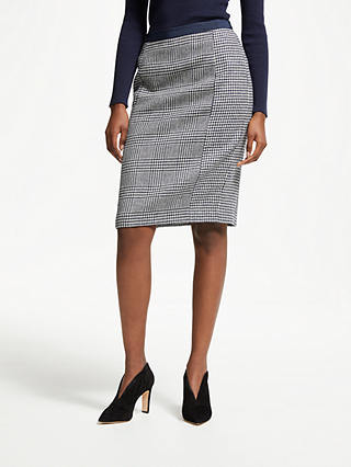 Boden Tweed Pencil Skirt, Navy and Ivory