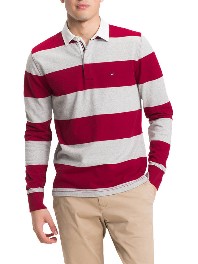 Tommy Hilfiger Iconic Stripe Rugby, Red And White Striped Rugby Jersey