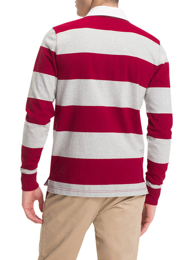 Tommy Hilfiger Iconic Stripe Rugby, Mens Red And White Striped Rugby Shirt