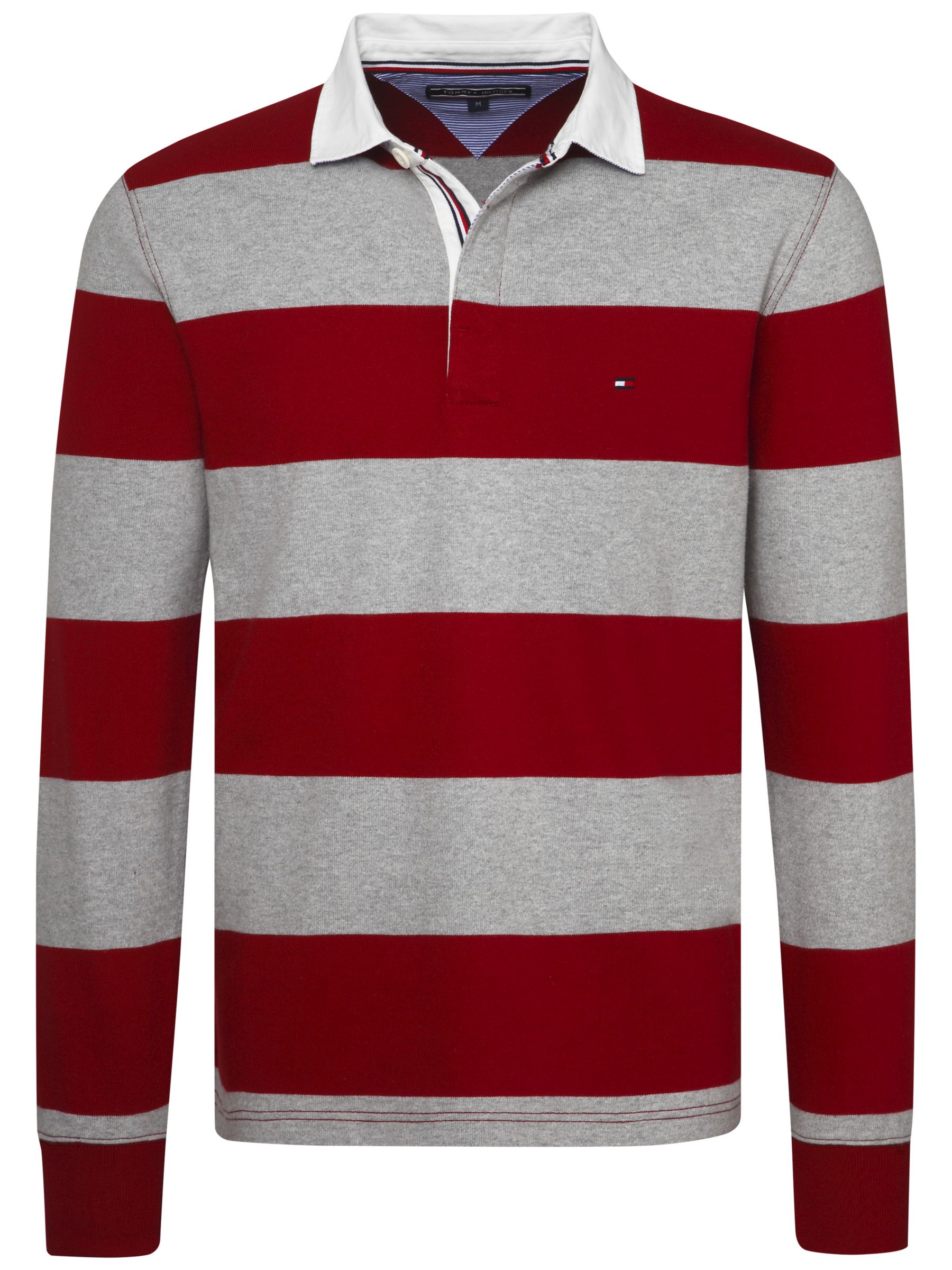 red and gray striped shirt