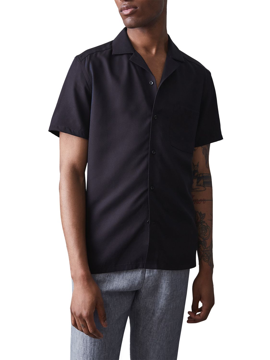 Reiss Haydon Cuban Collar Short Sleeve Shirt