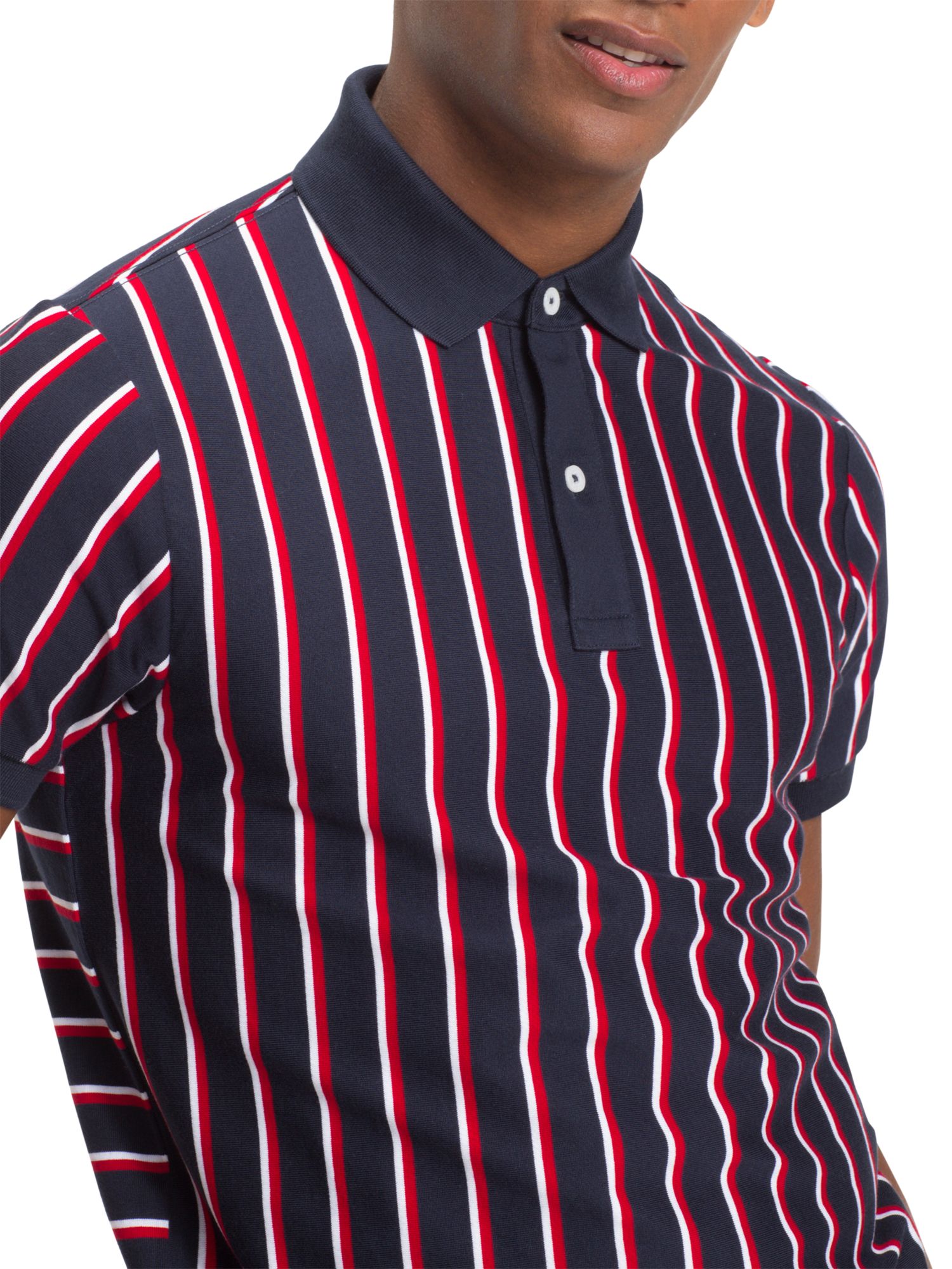 tommy jeans vertical stripe polo shirt
