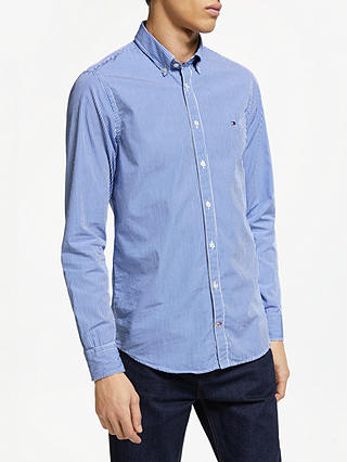 Tommy Hilfiger Slim Fit Classic Stripe Shirt, Blue Lolite/Bright White