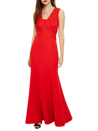 Phase Eight Avelyn Embroidery Maxi Dress, Fire