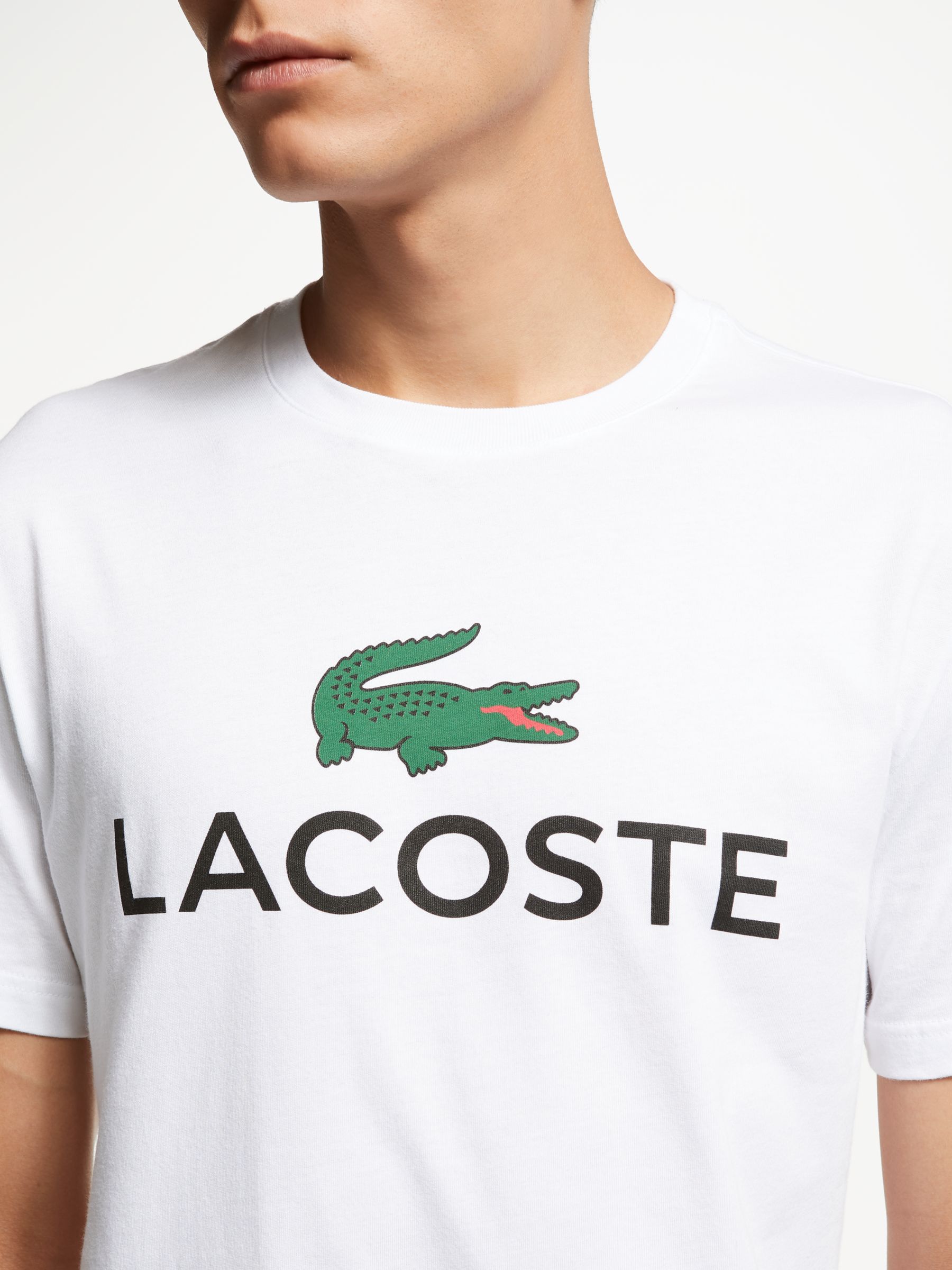 Lacoste Short Sleeve Large Croc Logo T-Shirt at John Lewis & Partners