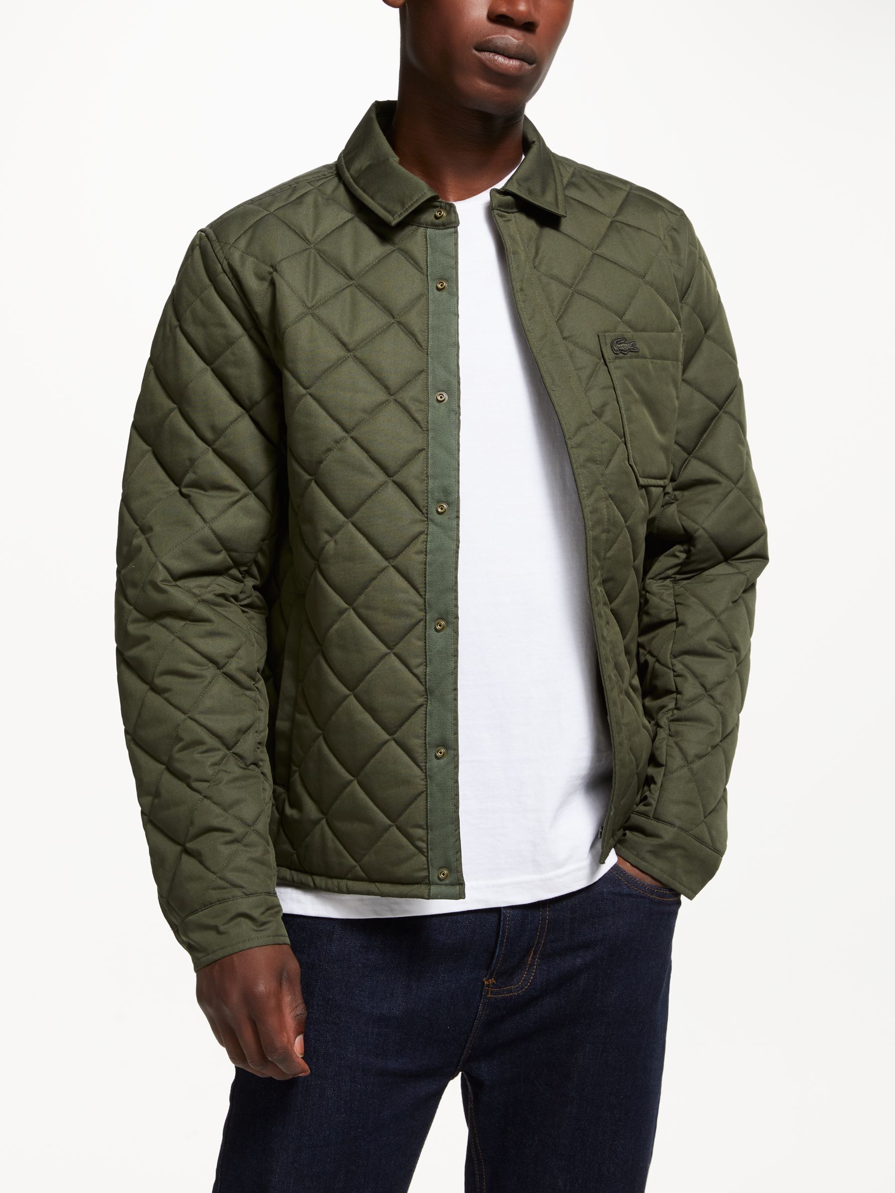 Lacoste Quilted Jacket, Green at John Lewis & Partners