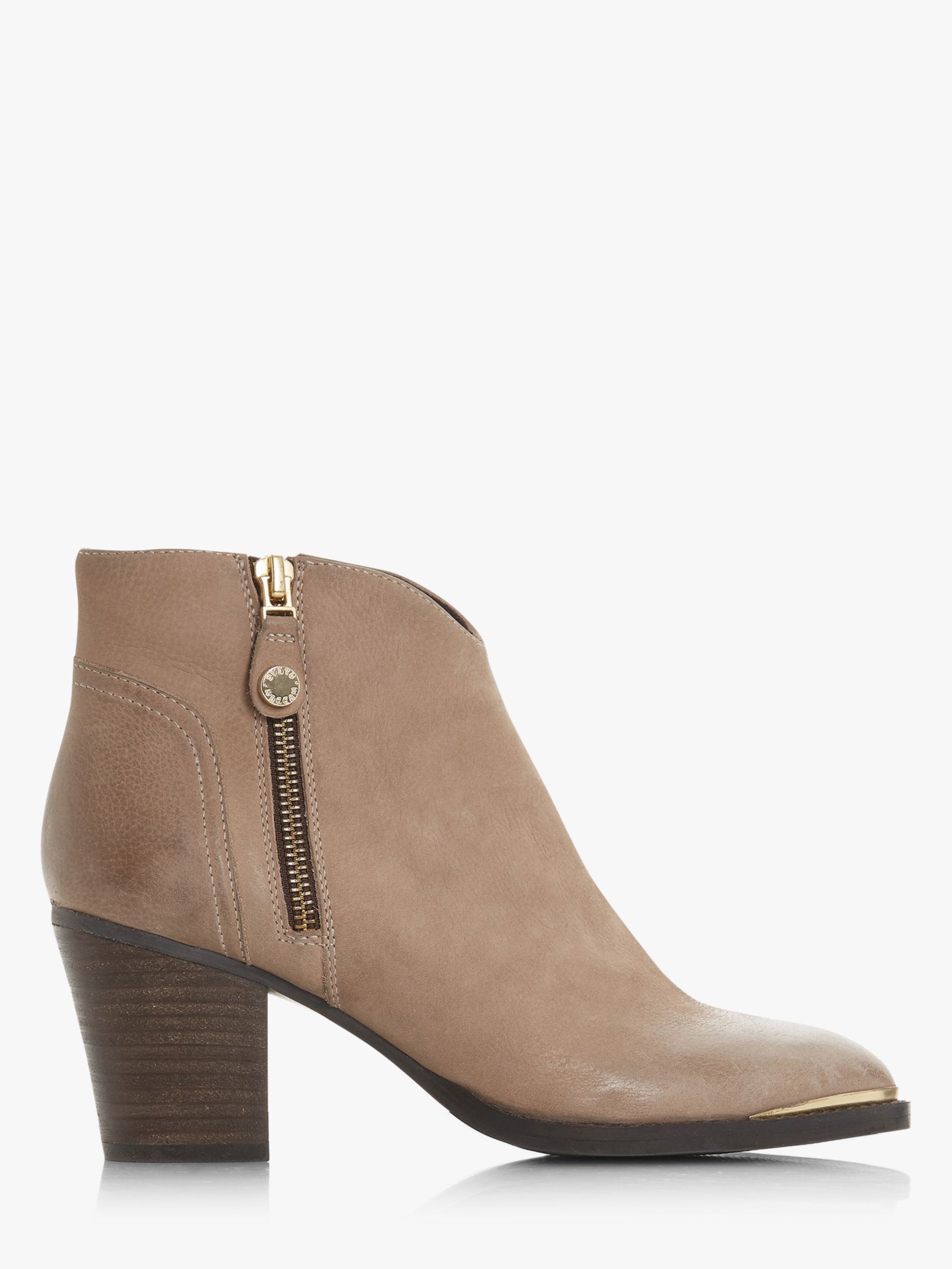 taupe leather booties