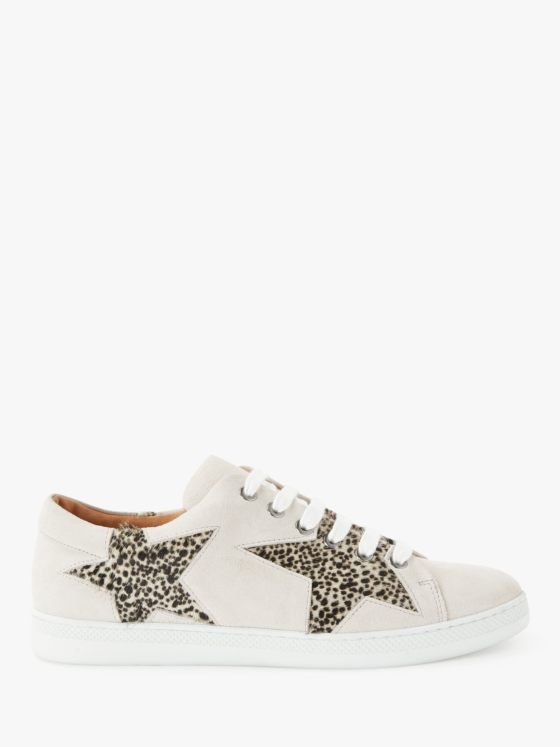 AND/OR Edie Star Trainers, White Suede/Pony