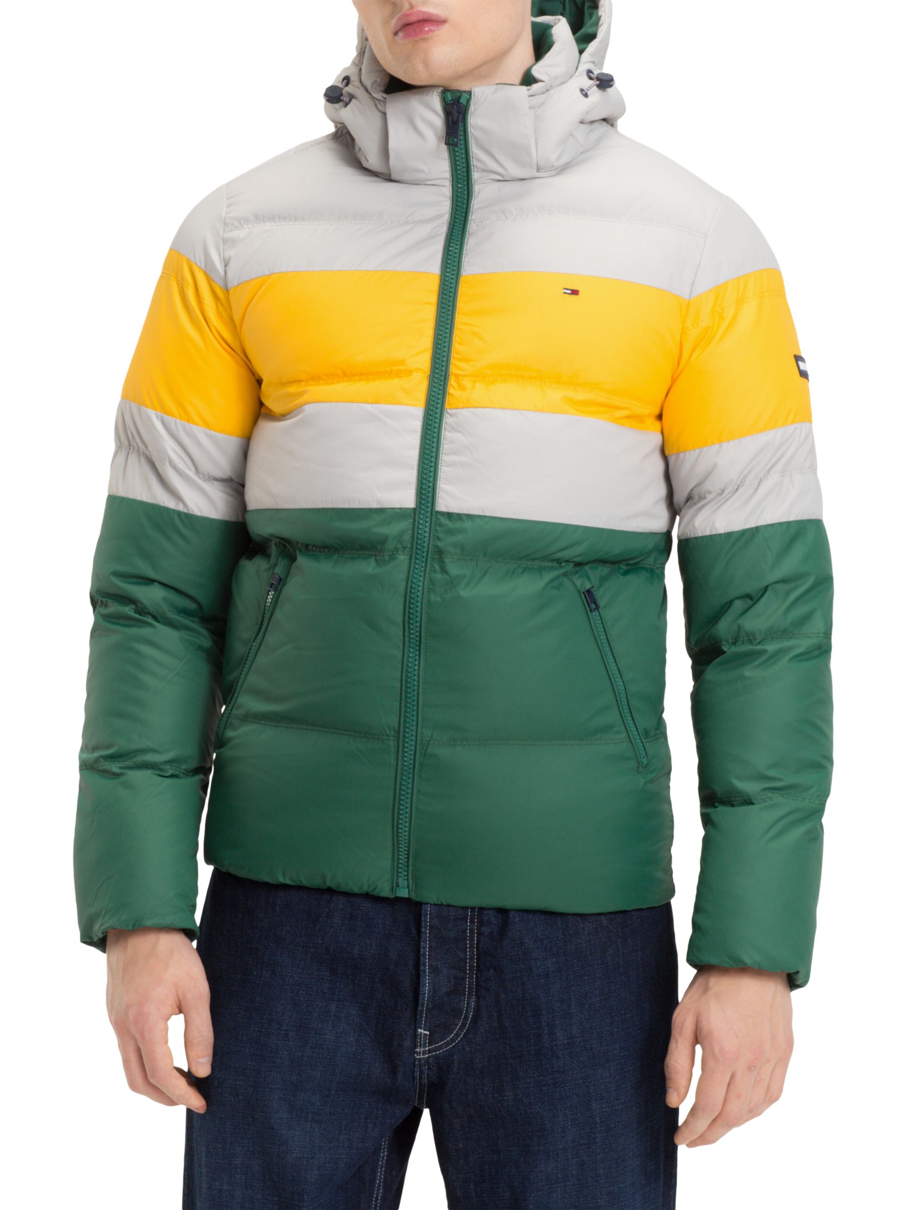 tommy jeans rugby stripe puffer jacket
