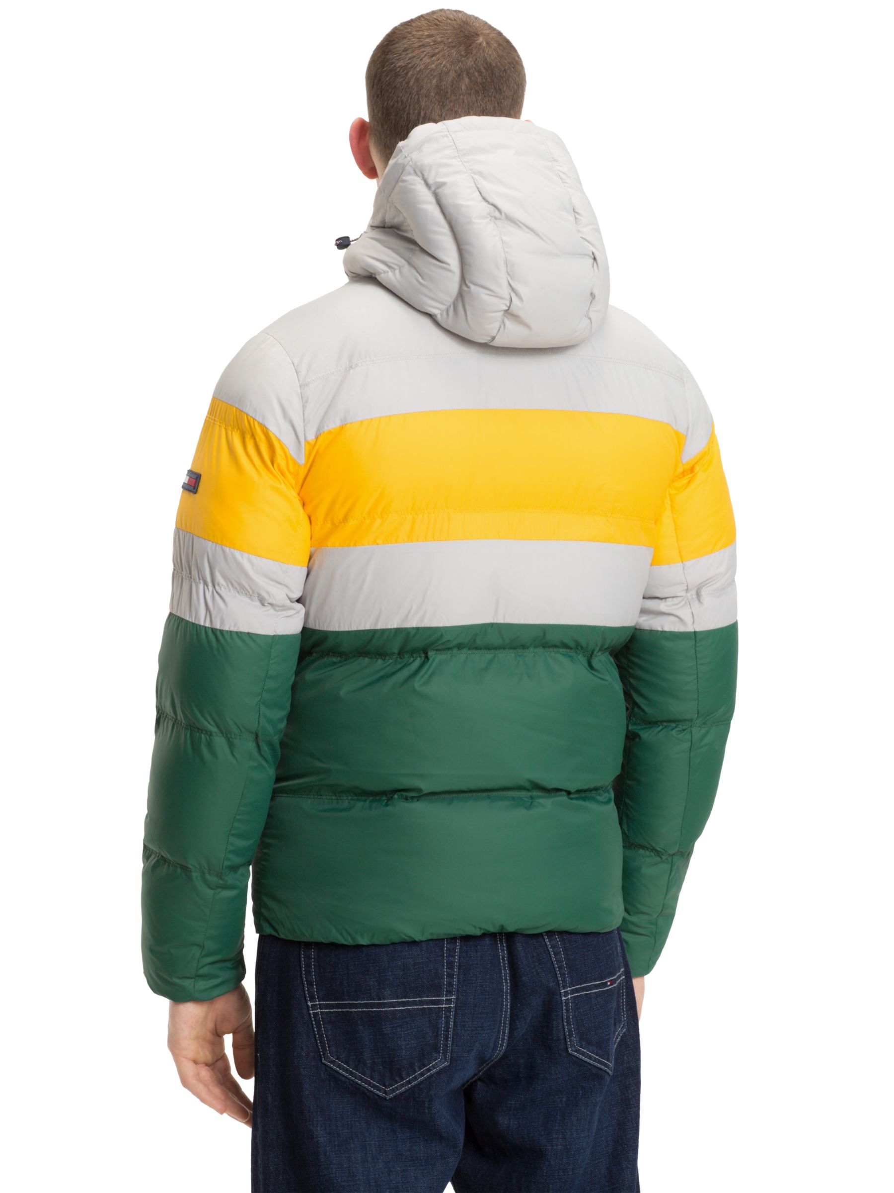 tommy jeans rugby stripe puffer jacket