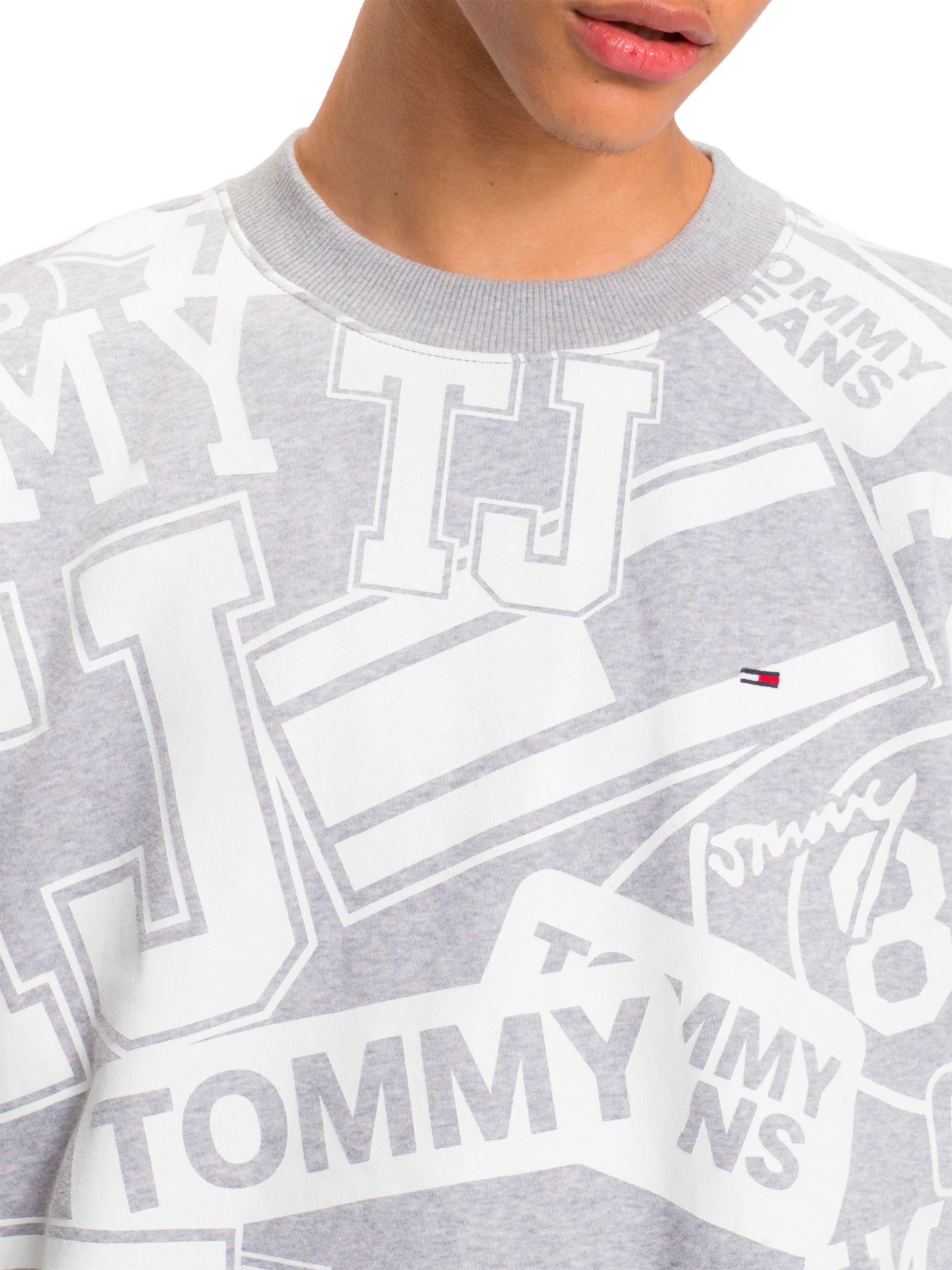 Tommy Jeans Logo Print Sweatshirt, Grey 