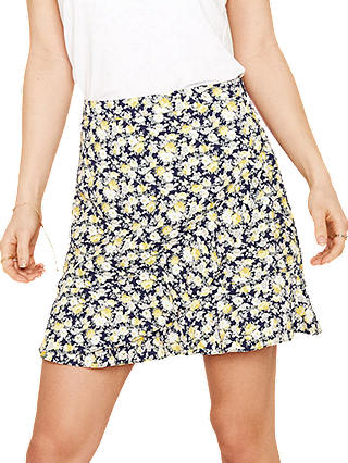 Oasis Ditsy Frill Skirt, Multi/Yellow
