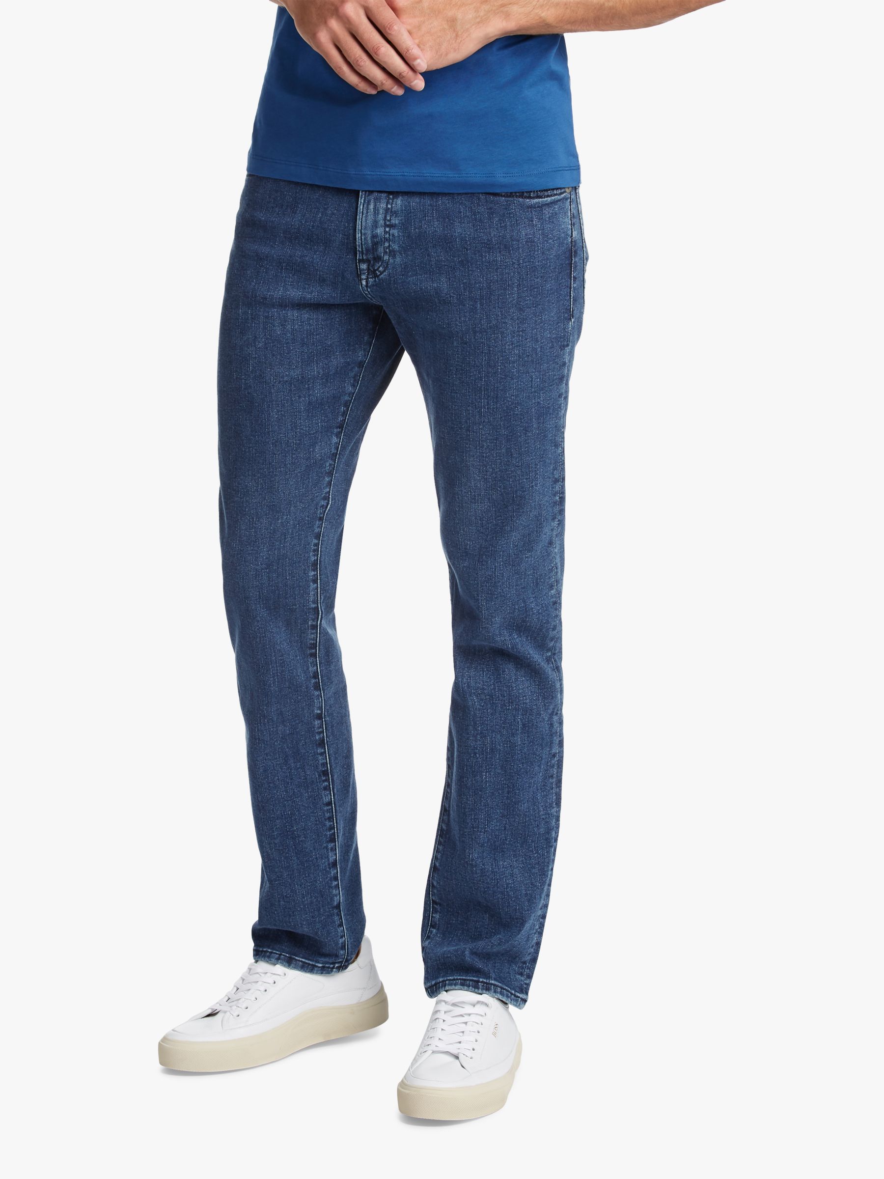 BOSS Maine Regular Fit Jeans, Medium Blue at John Lewis & Partners