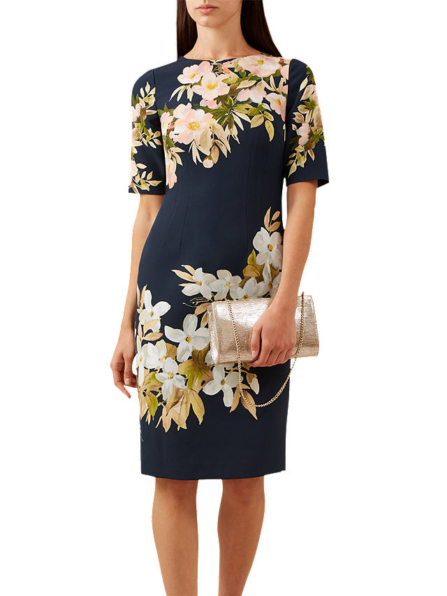 Hobbs Astraea Floral Dress, Navy Multi