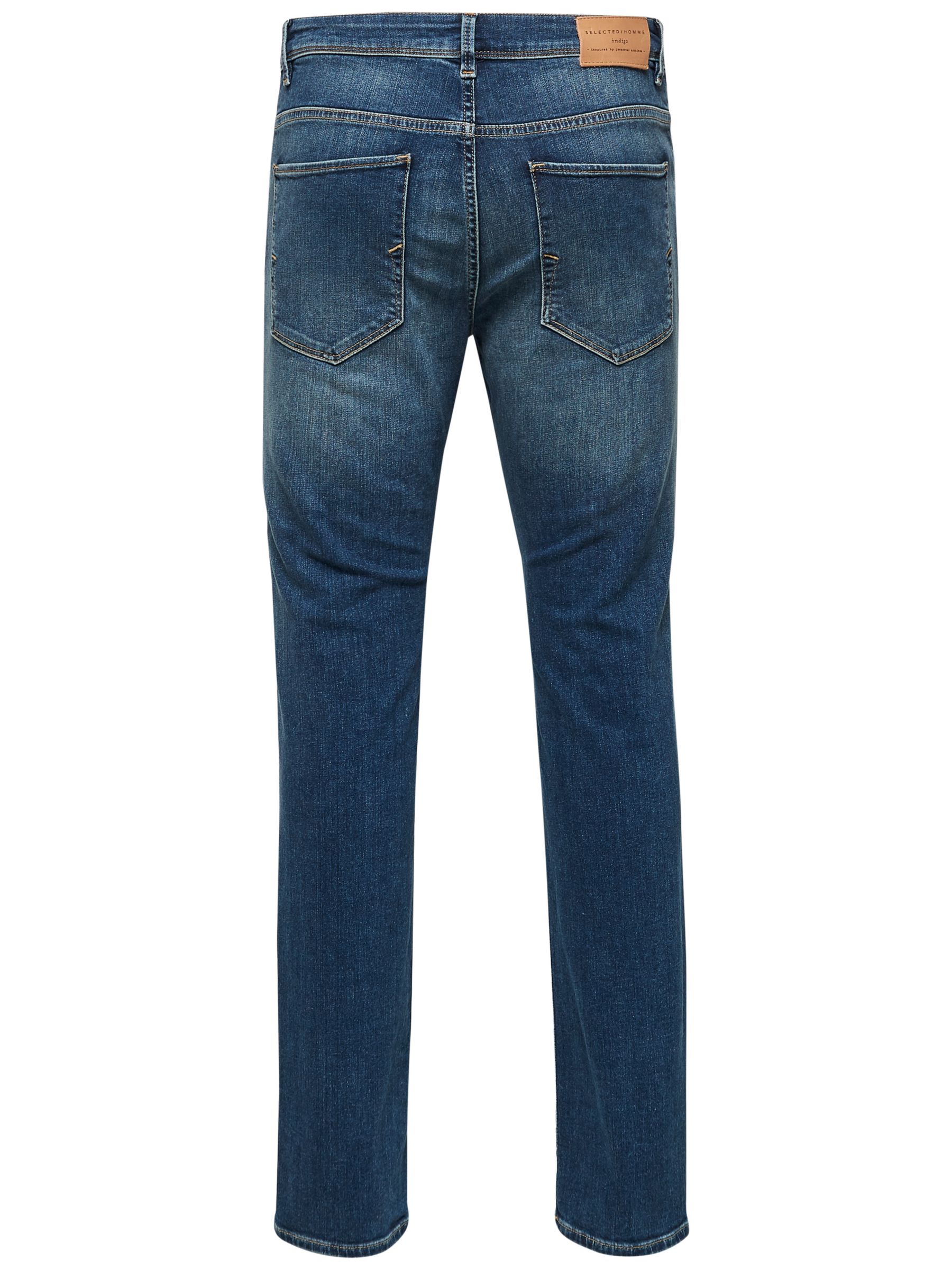 SELECTED HOMME Leon Slim Fit Denim Jeans, Mid Blue at John Lewis & Partners