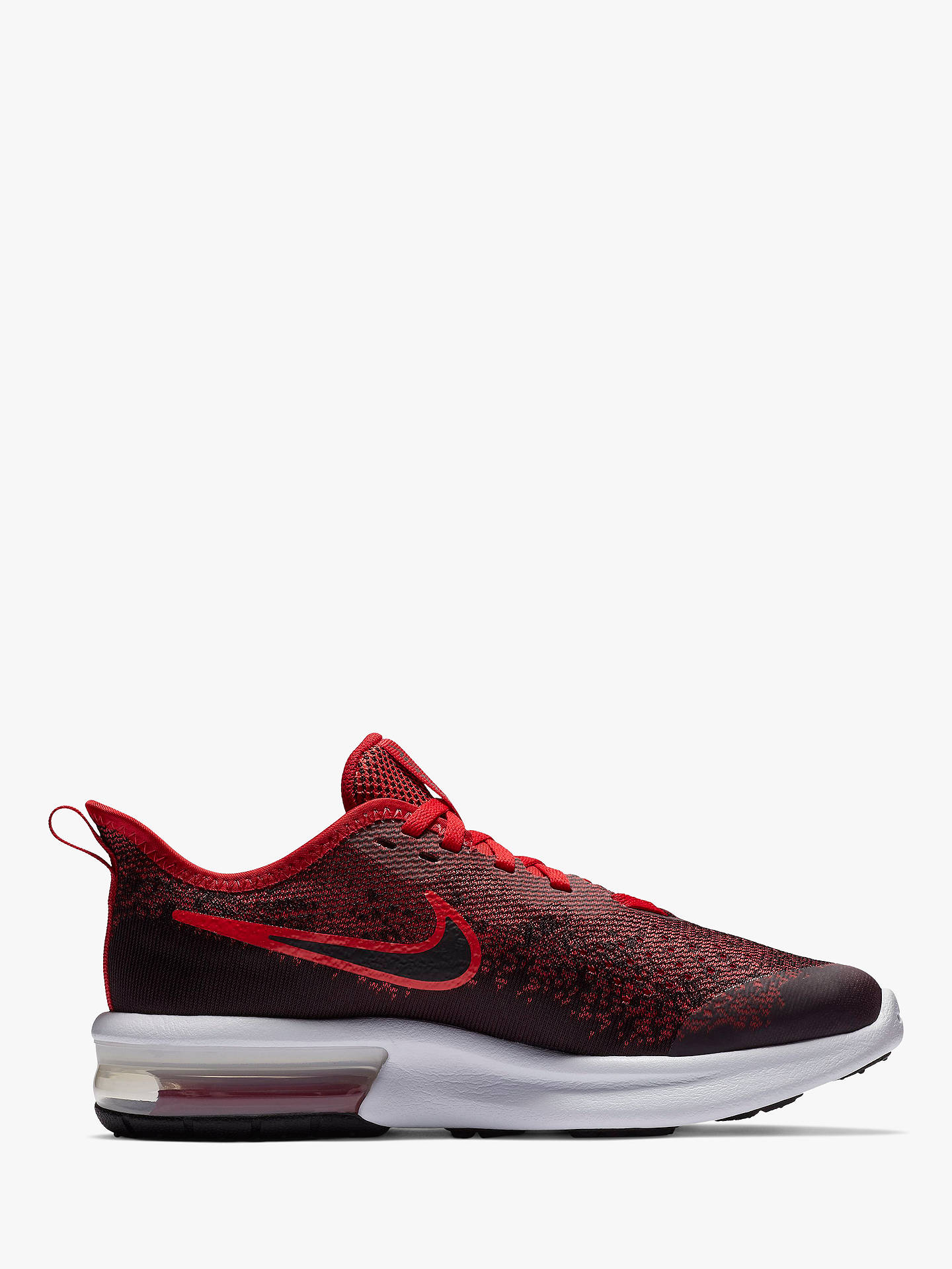 Nike Children's Air Max Sequent 4 Trainers, Black/Red at John Lewis ...