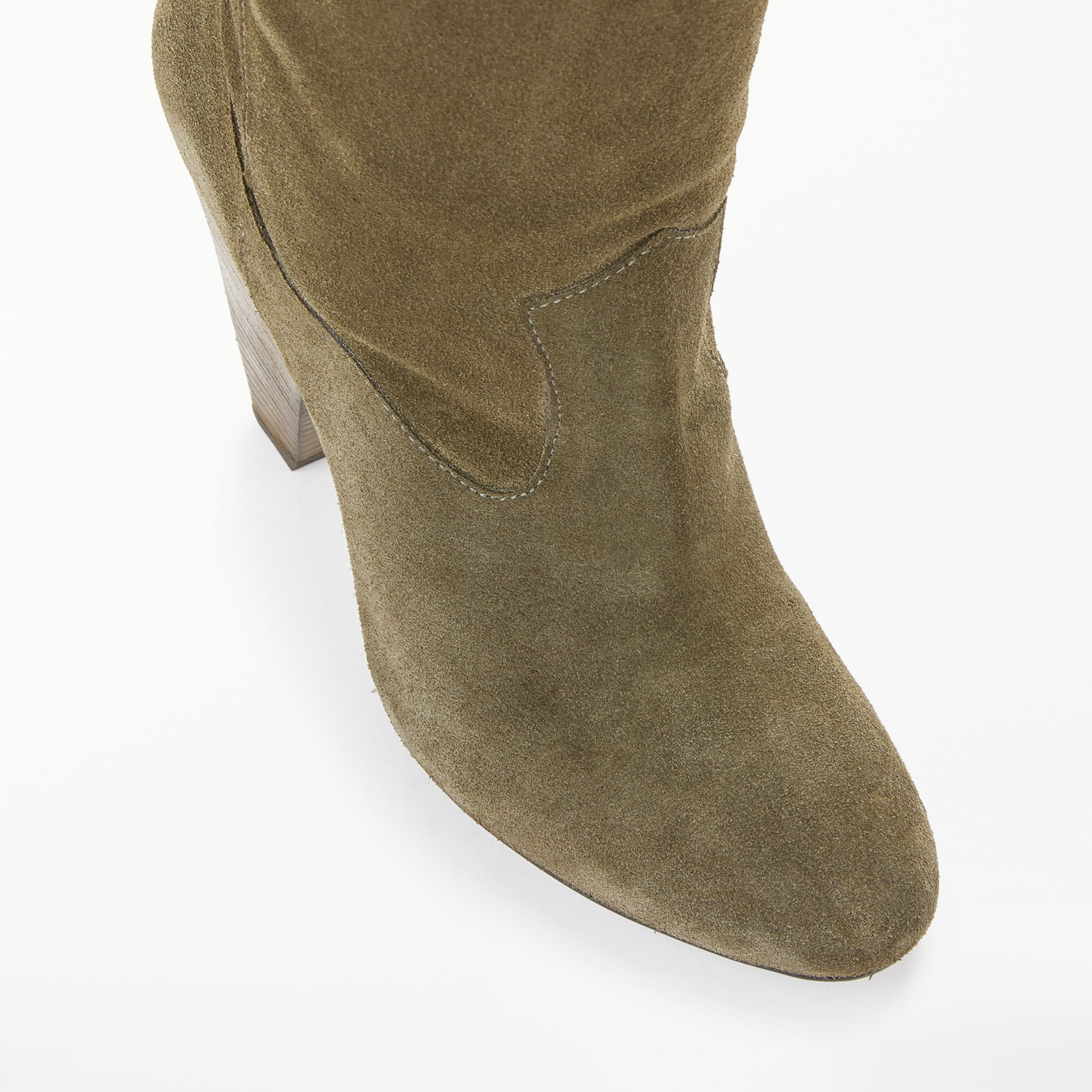 long green suede boots
