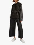 French Connection Arethusa Faux Suede Robe Jacket, Black