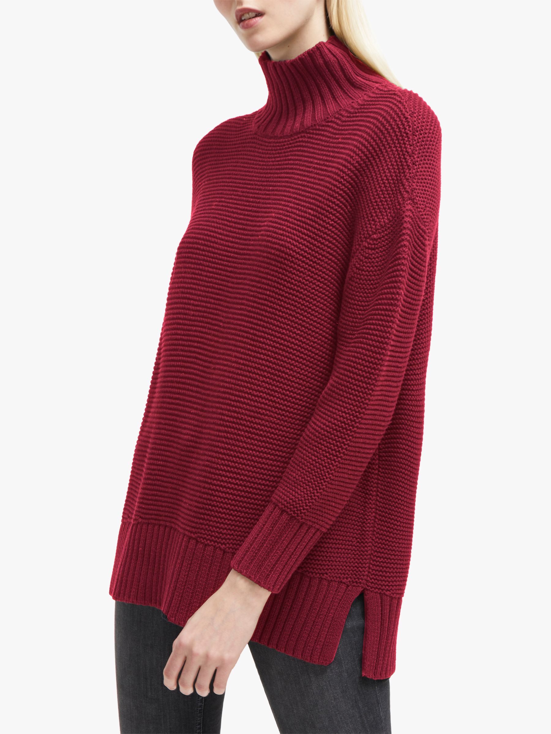 French Connection Mara Mozart High Neck Jumper Baked Cherry At John