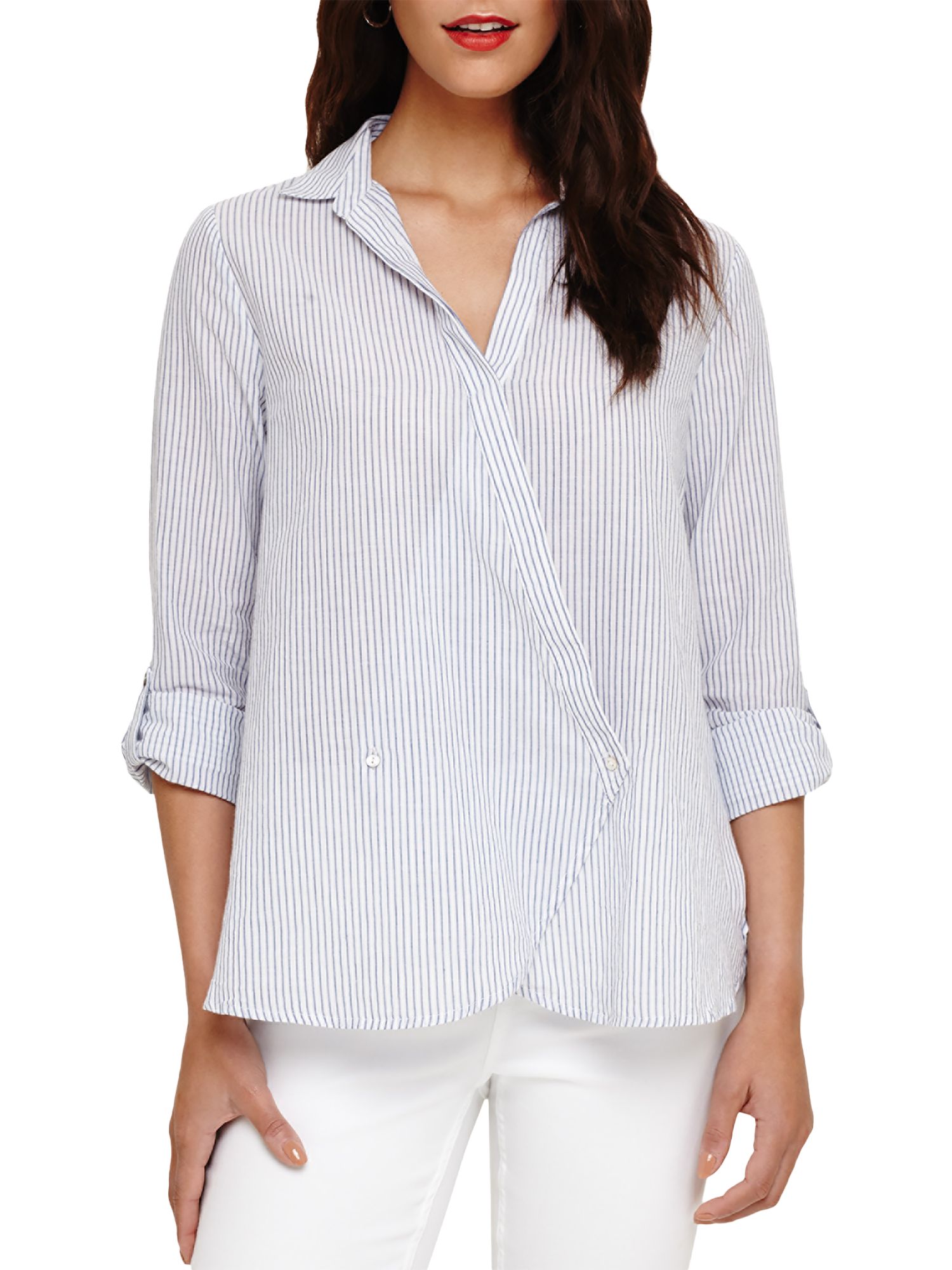 Phase Eight Gianna Stripe Shirt, Blue/White