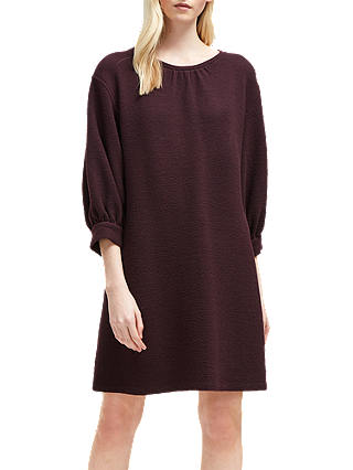 French Connection Abelena Jersey Cropped Sleeve Dress, Plum Noir