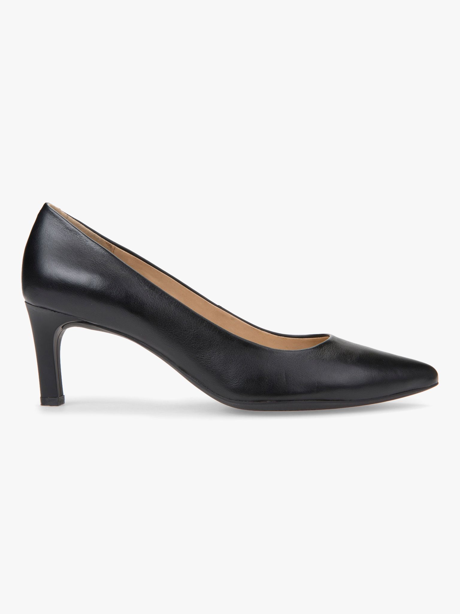 Geox Bibbiana Stiletto Heeled Court Shoes, Black Leather