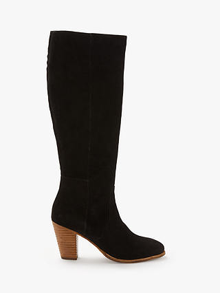 Boden Temple Knee High Boots, Black Suede