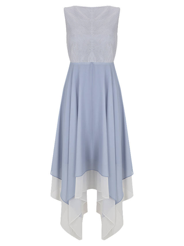 Mint Velvet Stripe Chiffon Dress, Blue