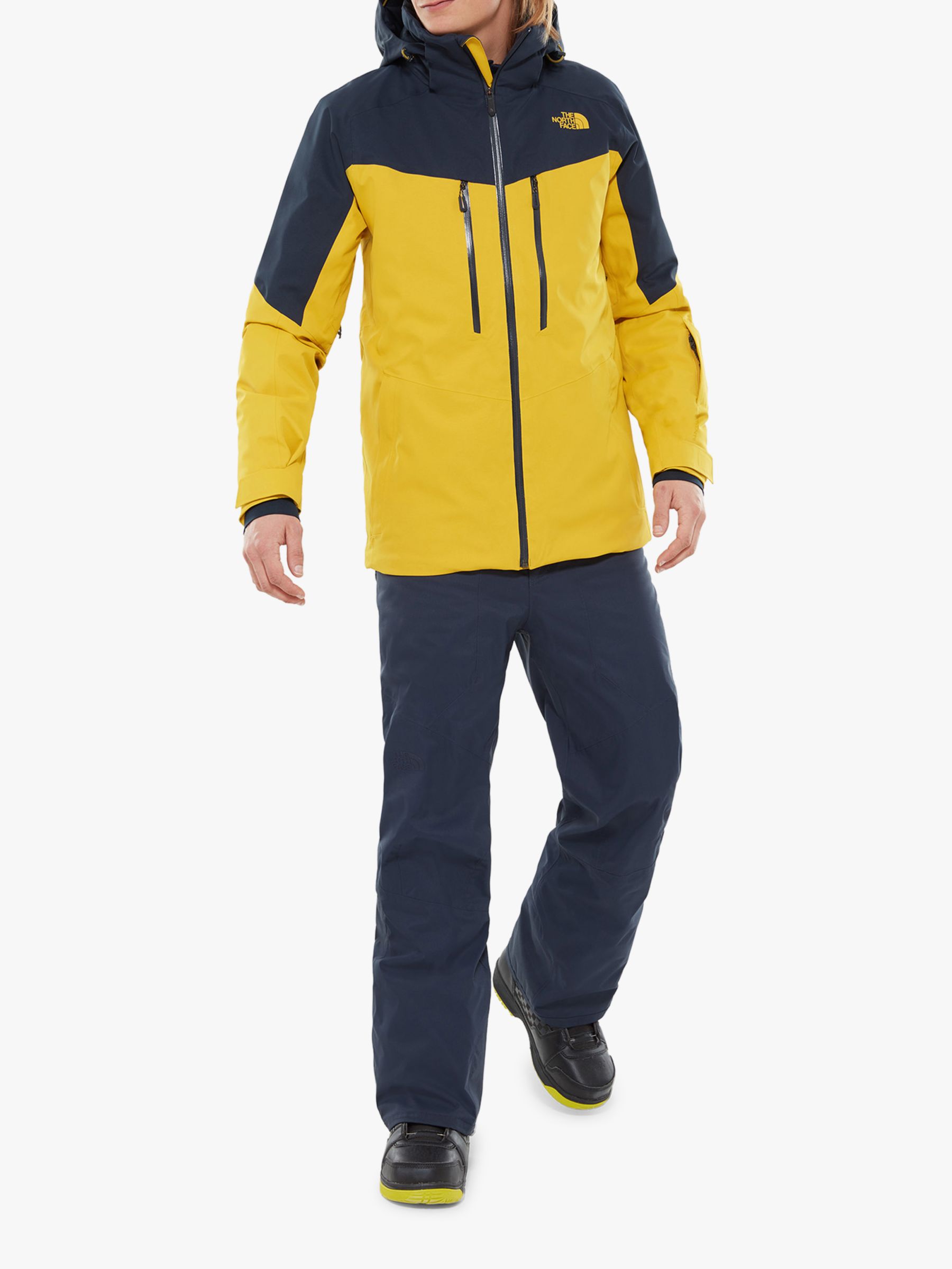 yellow north face rain jacket mens