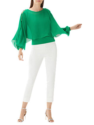 Coast Justine Button Sleeve Top, Green