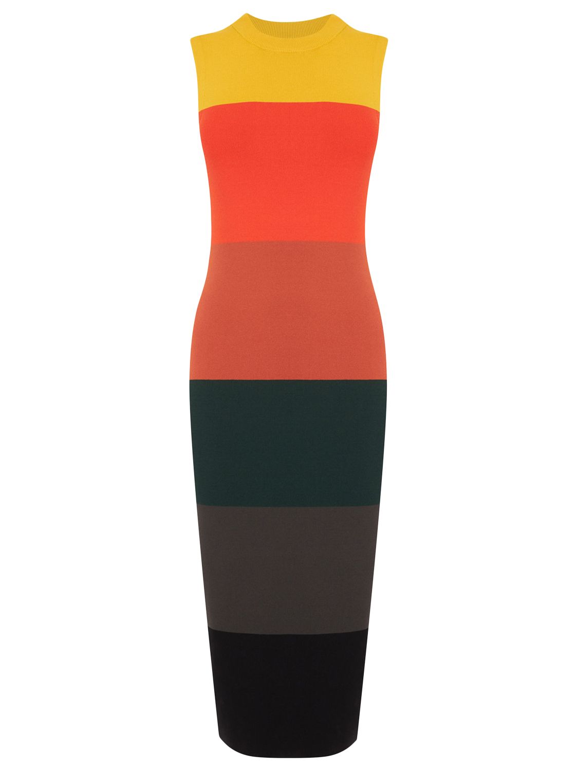 warehouse colour block knitted dress