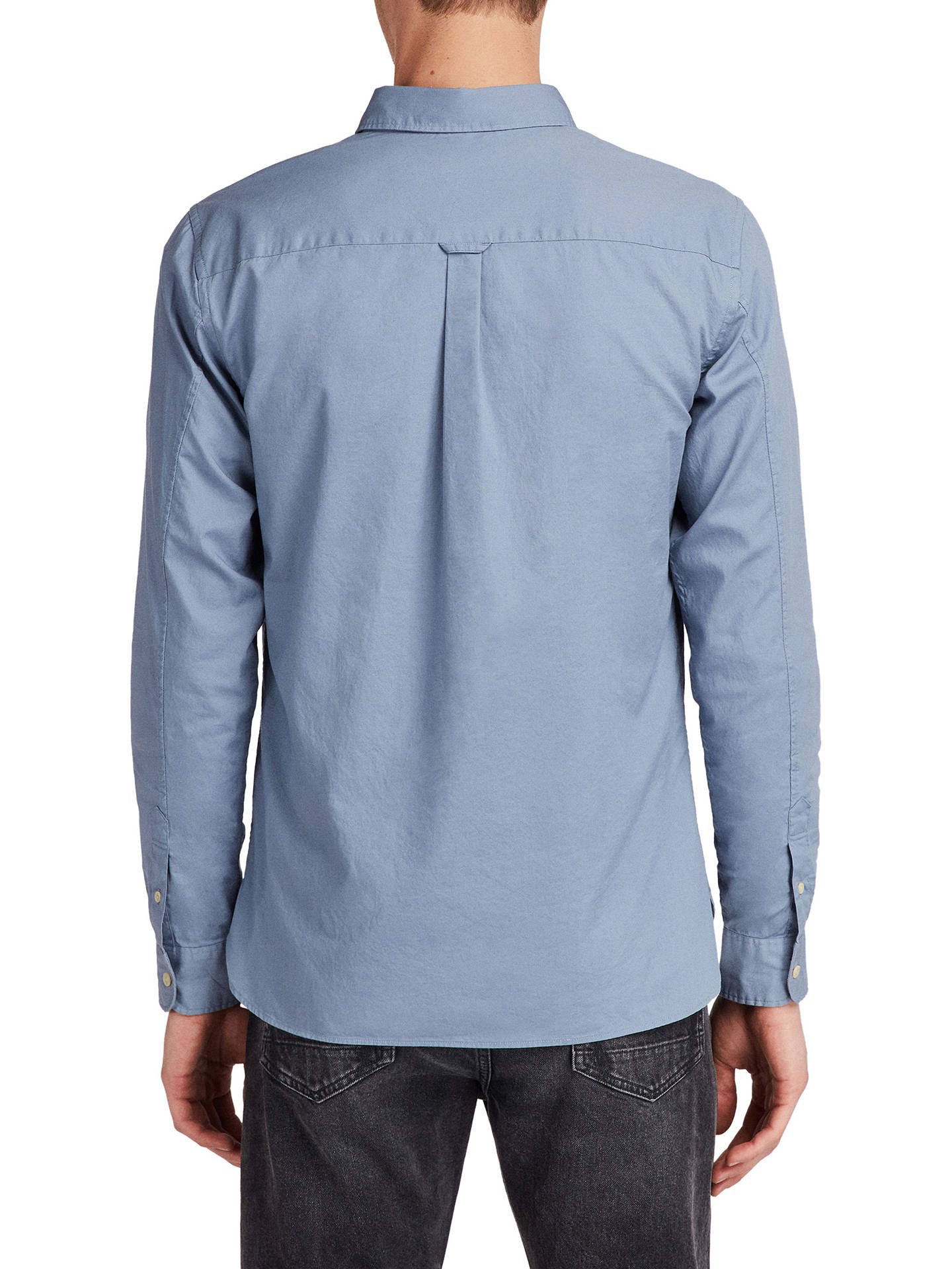 AllSaints Redondo Plain Cotton Shirt, Dove Grey at John Lewis & Partners