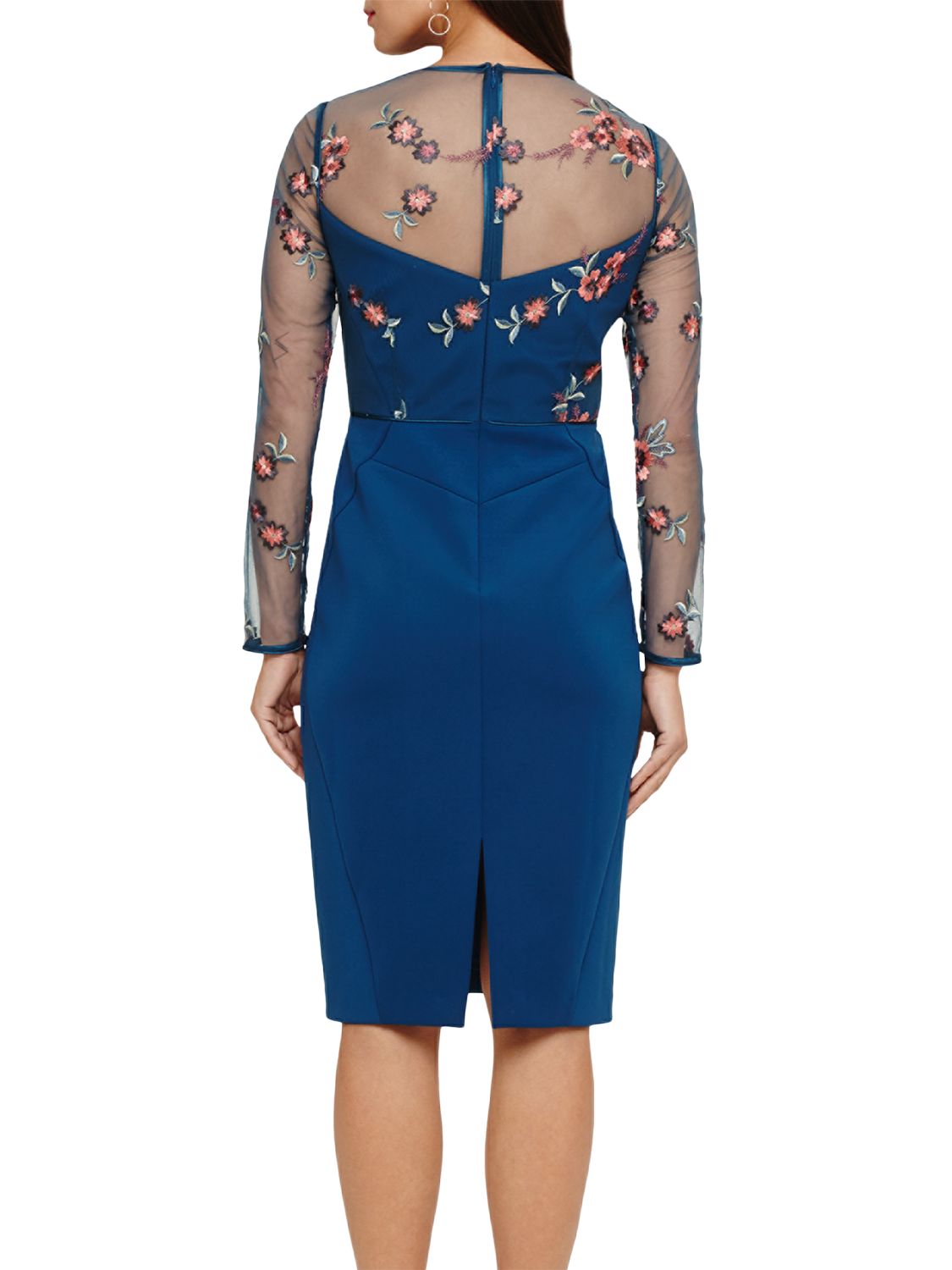 phase eight peacock felice embroidered dress