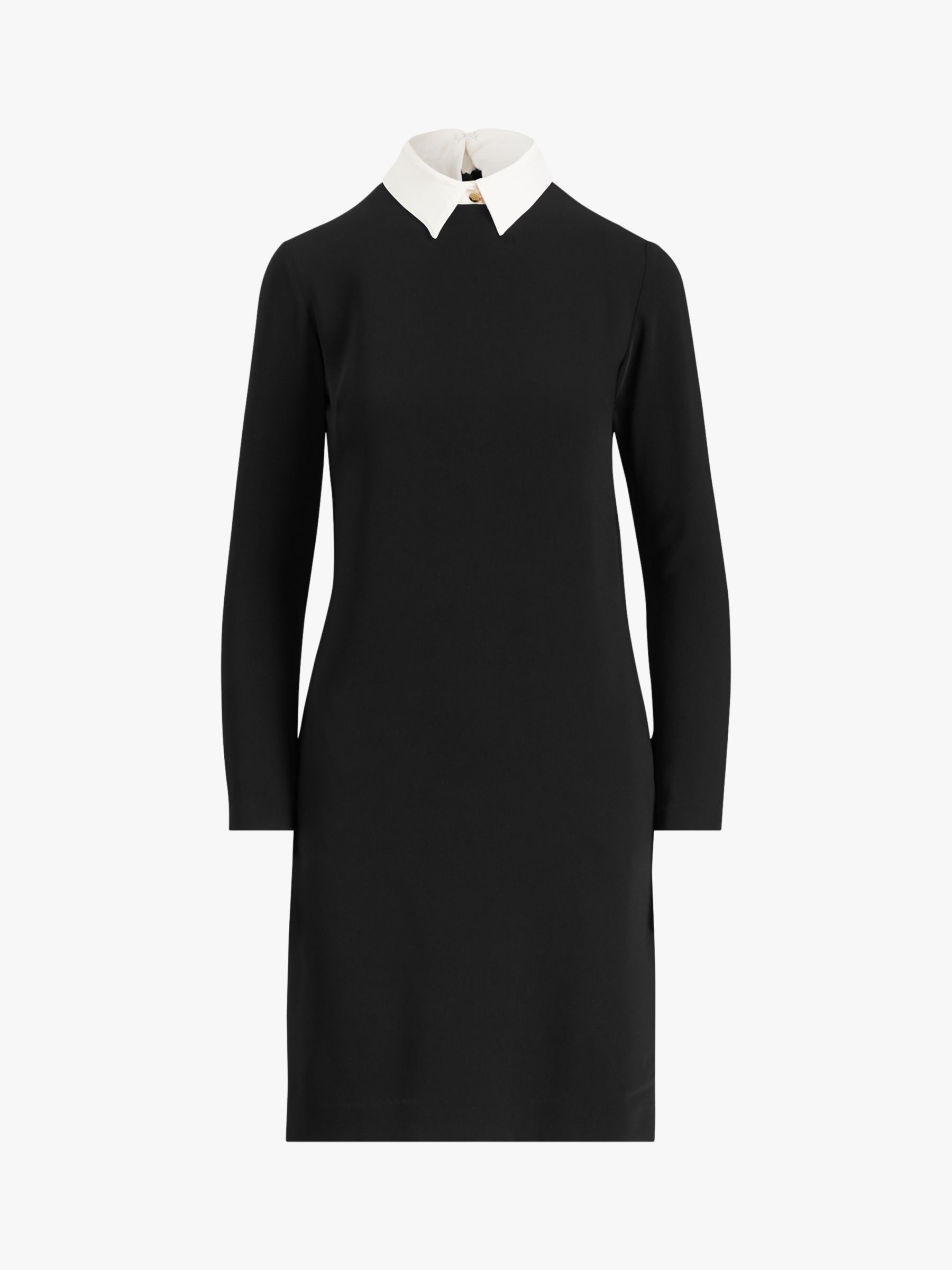 ralph lauren black dress with white collar and cuffs