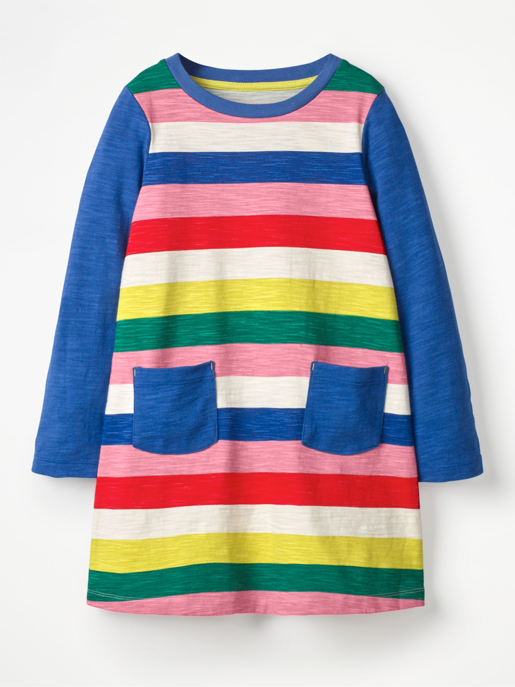 Mini Boden Girls' Stripe Dress, Rainbow at John Lewis & Partners