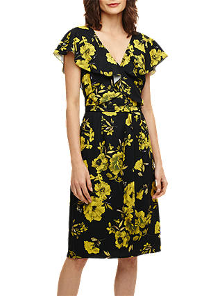 Phase Eight Heidi Floral Dress, Black/Chartreuse