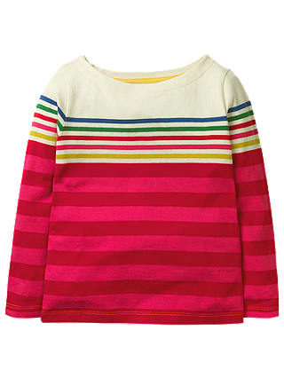 Mini Boden Girls' Rainbow Stripe T-Shirt, Multi