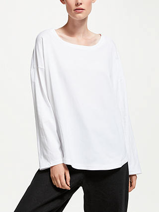 Kin Crossover Side Long Sleeve T-Shirt, White