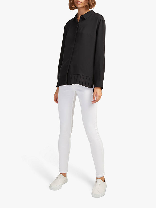 French Connection Crepe Pleat Shirt, Black