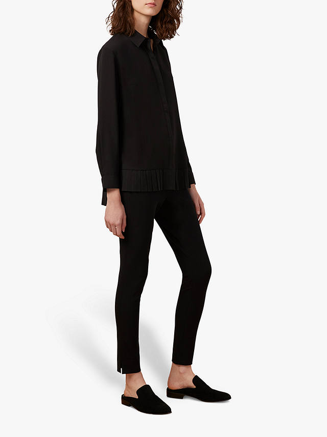 French Connection Crepe Pleat Shirt, Black