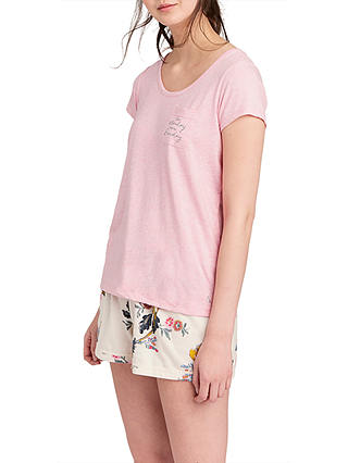 Joules Anna Pyjama T-Shirt, Pink Marl