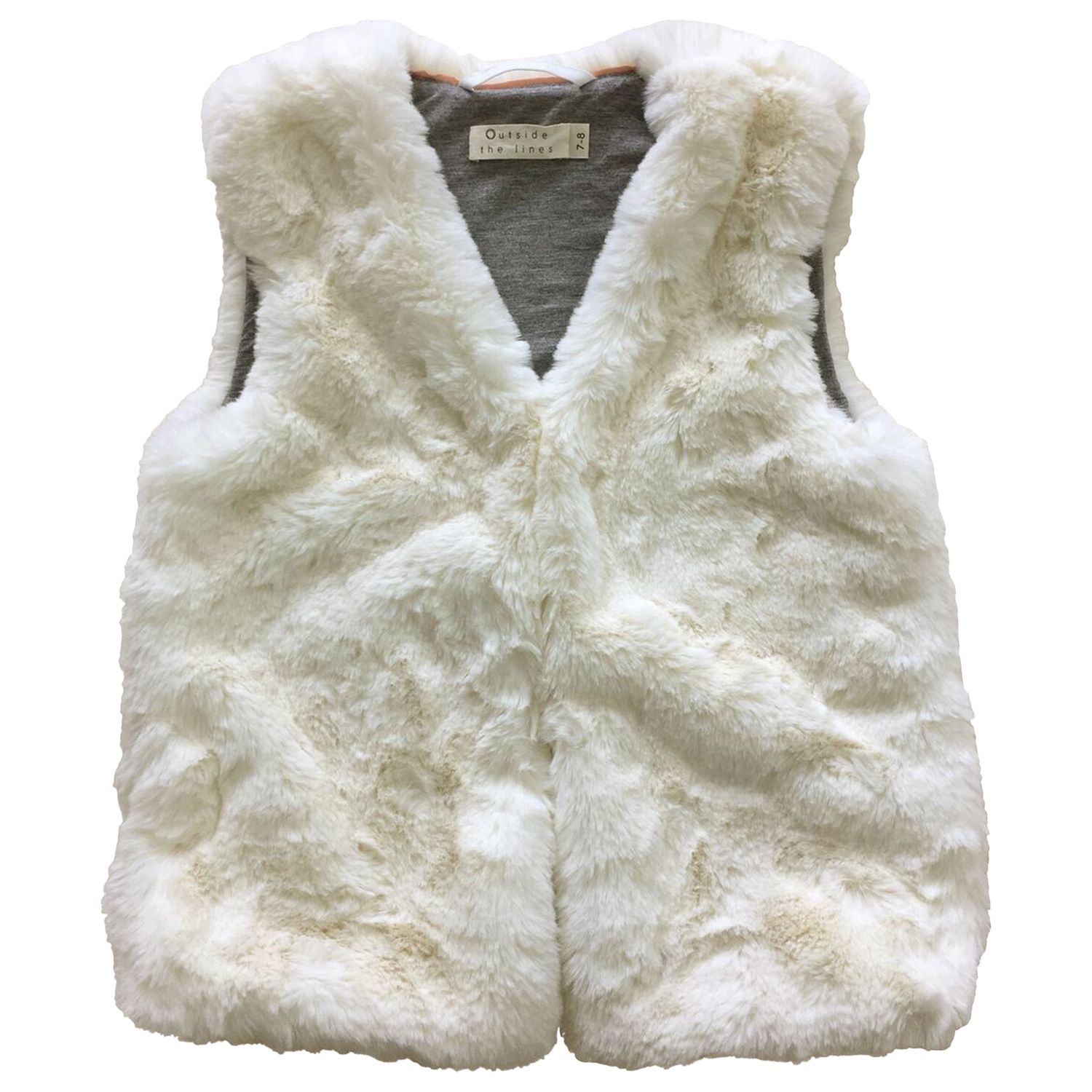 Outside the Lines Girls' Faux Fur Gilet, Cream